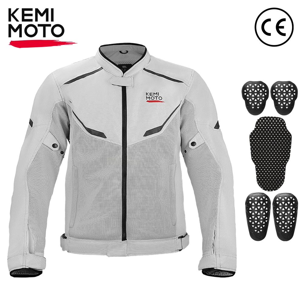 

Motorcycle Riding Jacket for Men with CE Armored Protective Gear Cycling Biker Jacket Summer Breathable Soft Lining