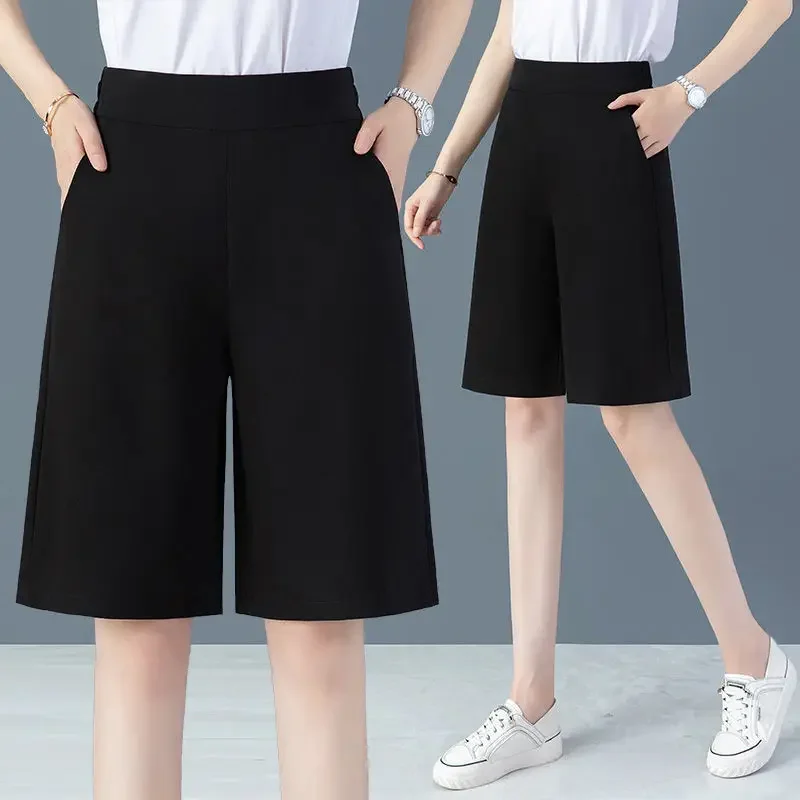 

Shorts Women Shorts Women's Summer Bermuda Shorts Straight Elastic Waist Fifth Pants Women's Loose Ropa Mujer