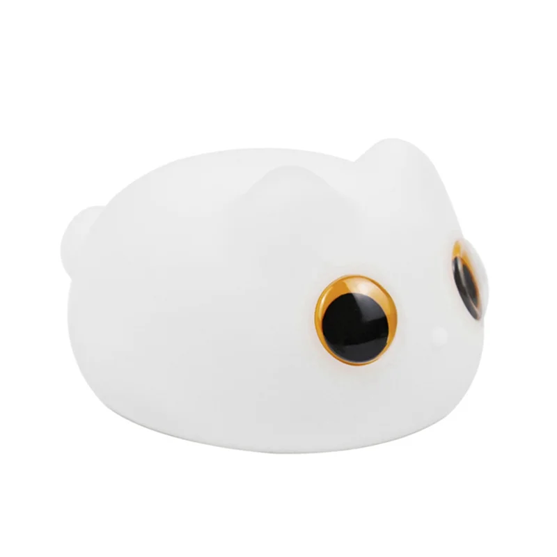 

AB46-Cat Silicone Night Light USB Rechargeable Desk Bedside Sleep Night Lamp Pet Birthday Gift Night Light