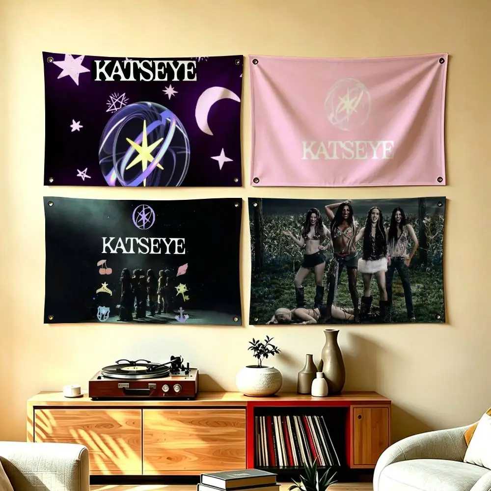 Global Girl Group K-KATSEYE Flag Suitable For Party Club Outdoor Interior Wall Decoration Banner Fans Gift