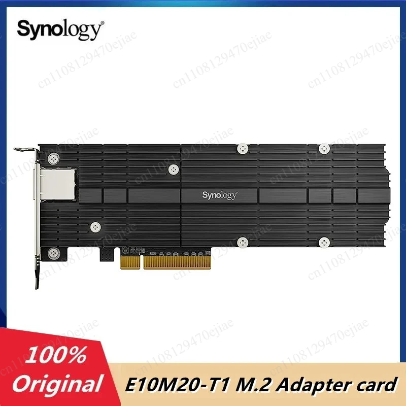 Synology E10M20-T1 10GbE & M.2 NVMe SSD Adapter Card, PCIe 3.0 x8 Expansion for NAS, Dual 2280/22110 Cache Slots