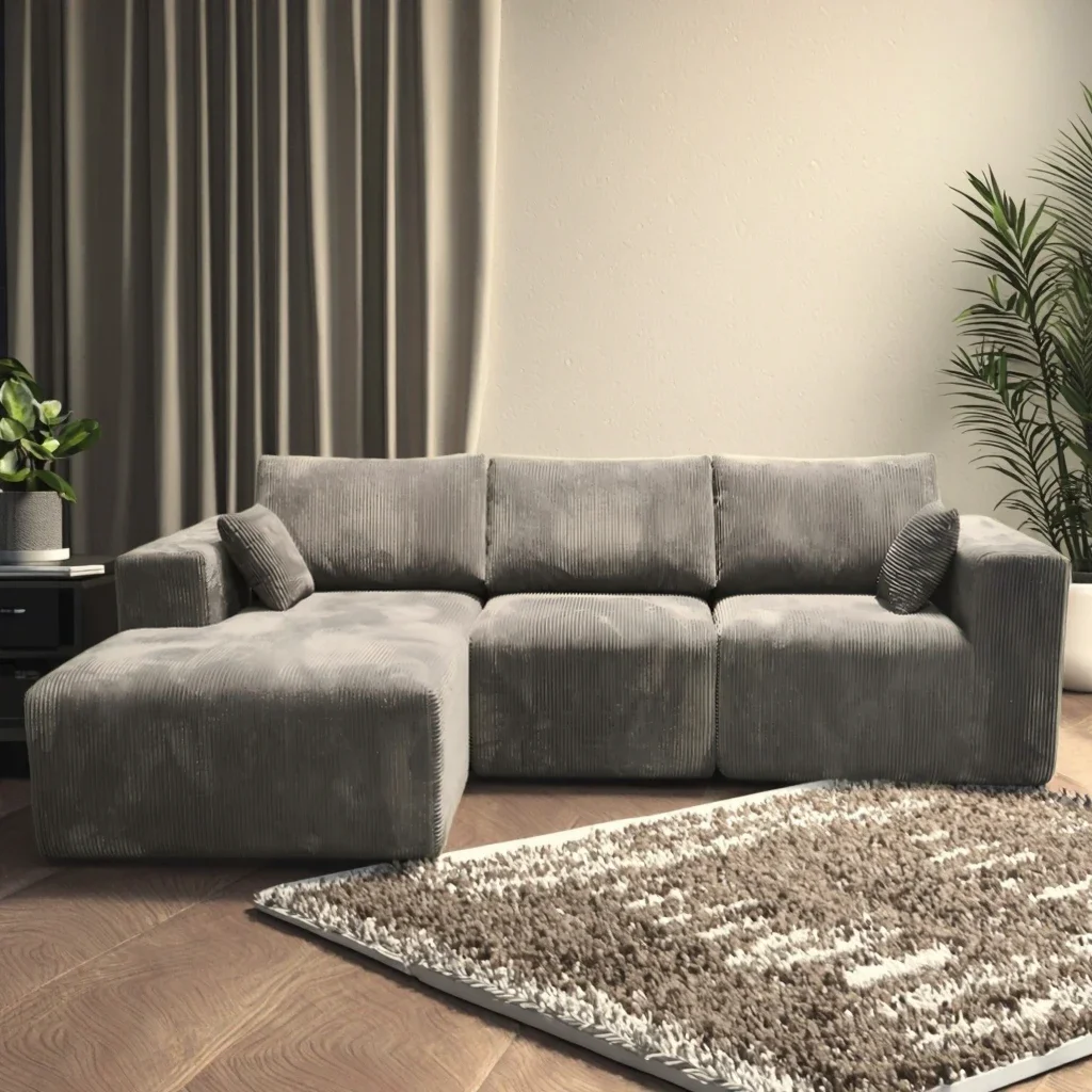 Customizable I/L-Shape Modular Sectional Sofa Bed Various Colour Combinations for Living Room Compression Couch Fabric Hotels