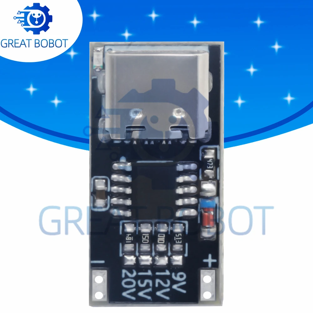 Type-C PD2.0 PD3.0 Trigger Module 9V 12V 15V 20V Fast Charge Polling Detector USB Boost Power Supply Charger Board