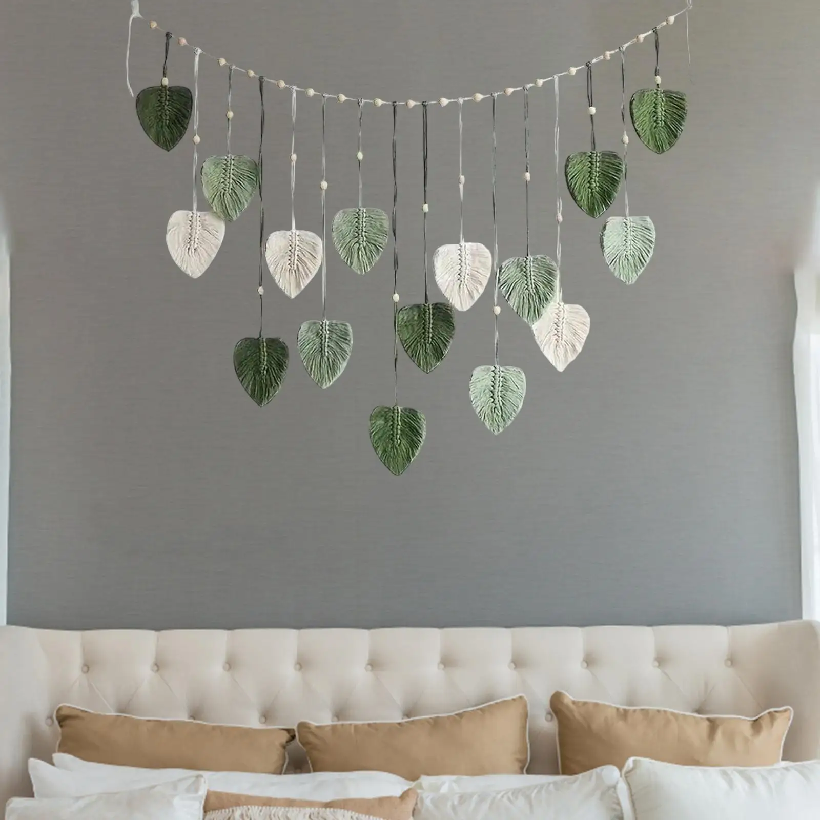 Boho Macrame Wall Hanging Tapestry Woven Cotton Decorative Wall Cloth for Bedroom Nursery and Dorm Spaces