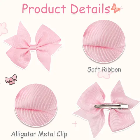 30 st hårrosetter för flickor 3,5 tums grosgrainband hårrosetter metall hårspännen hårspännen håraccessoarer för babyflickor 10 best sales Fri frakt av varor tjejer - №5