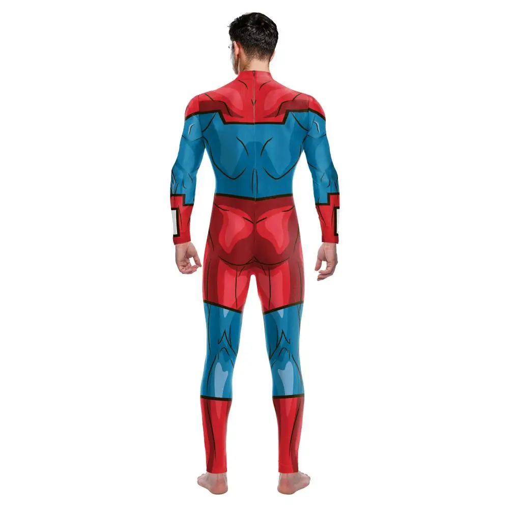 Superhero Cosplay Costume Man Funny Party Clothes Fashion Zentai Suit Halloween Carnival Purim Jumpsuit Long Sleeve Sportwear