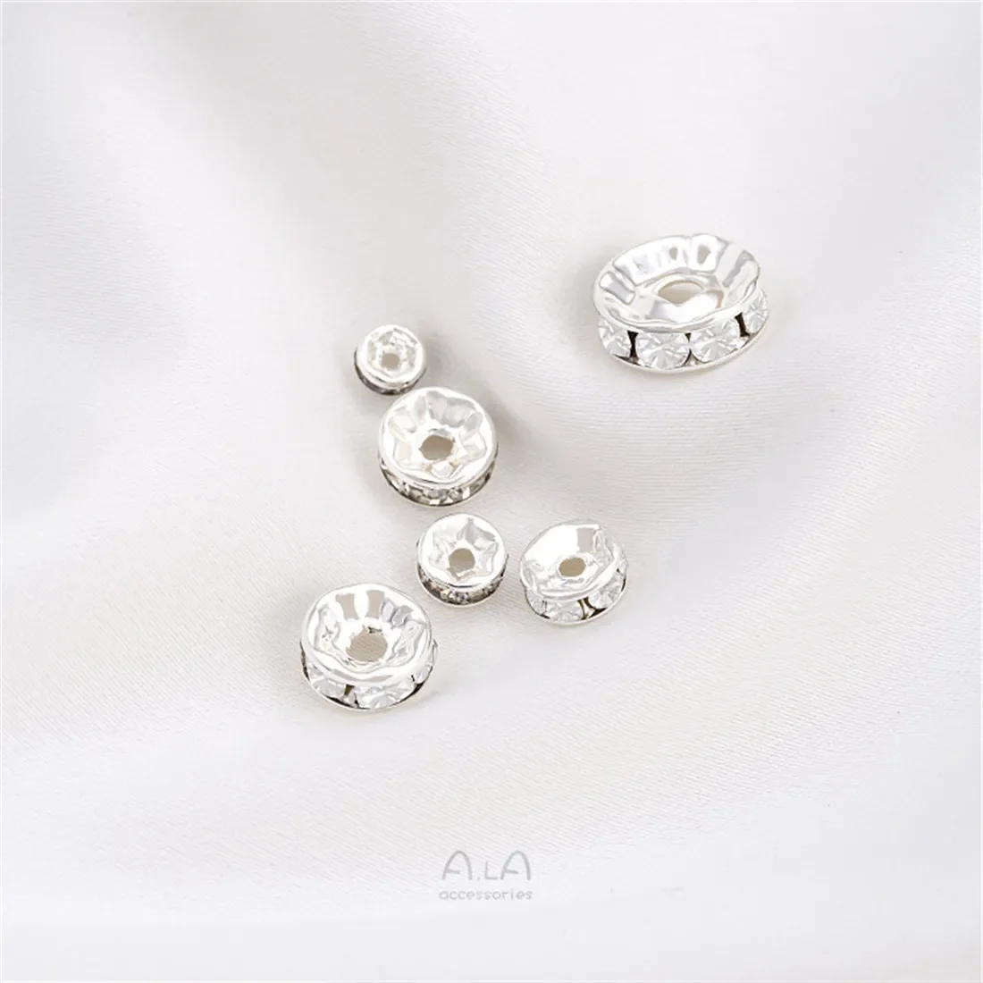 10PCS Silver Ring Partition Bead Wheel, Abacus Calculation Disc, DIY Handmade Bead, Jewelry Accessories, C365