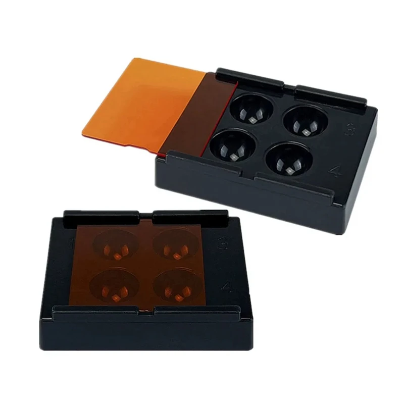 

8PC 4 Hole Shading Light Box Veneer Storage Box Case Teeth Patch Denture Retainer Molar Box Container