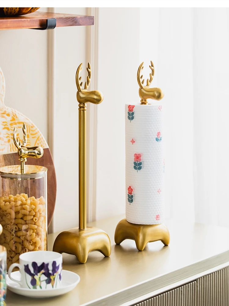 European light luxury brass paper towel holder Simple tissue box Dining table stand napkin for home decor