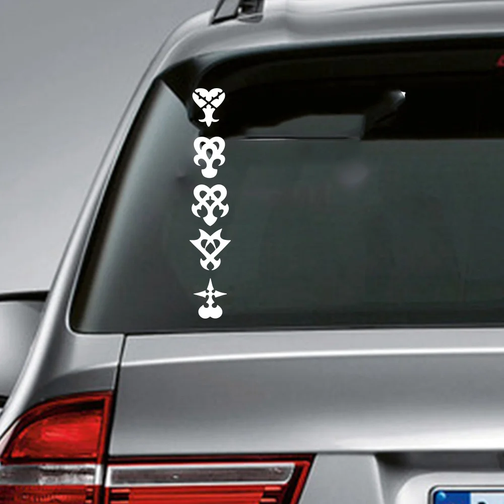 Kingdom Hearts Icons Car Sticker Decal for Rear Window Windshield Bumper Auto Vehicle Vinyl Decor