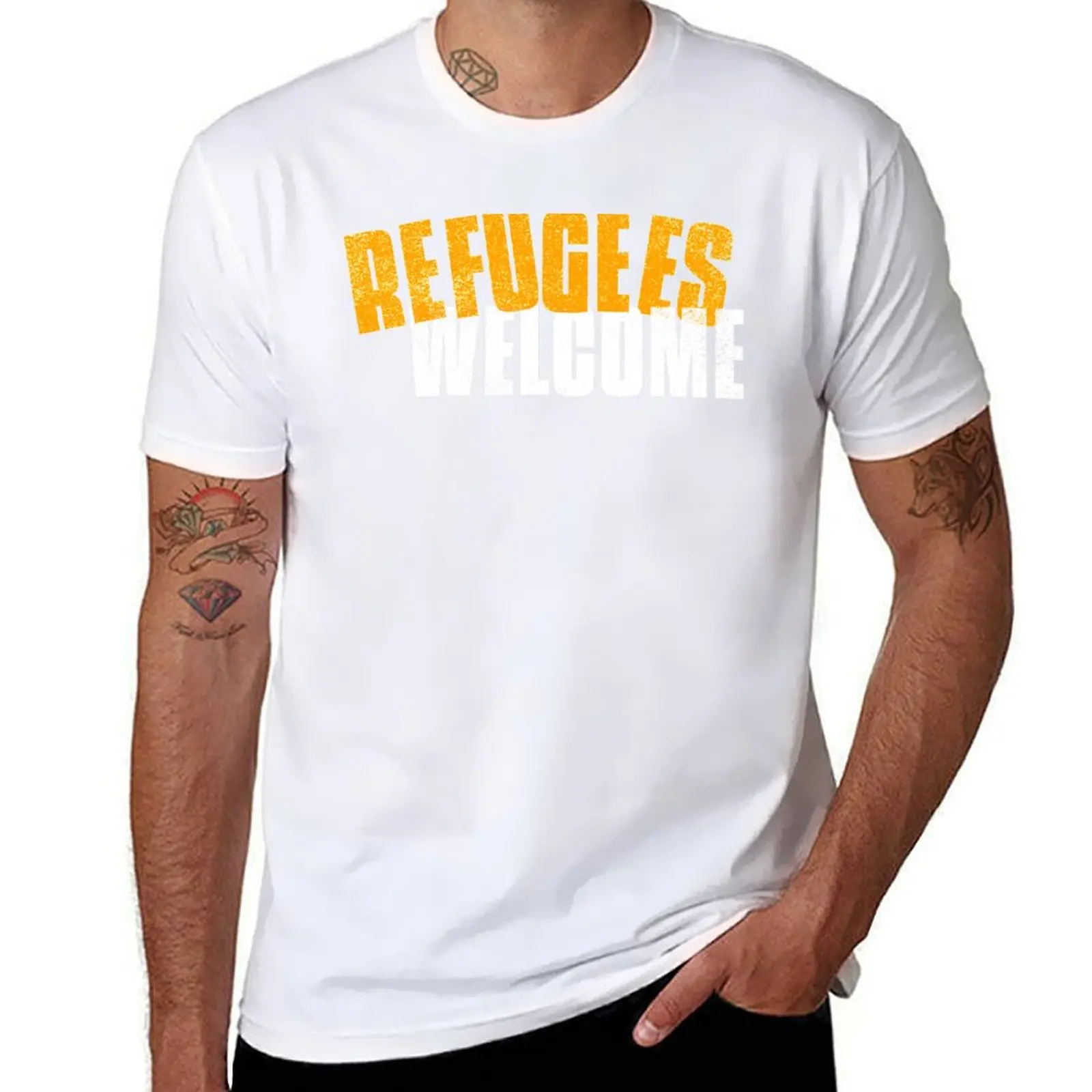 

Welcome refugees T-Shirt man t shirt luxury man t shirt graphic T-Shirt