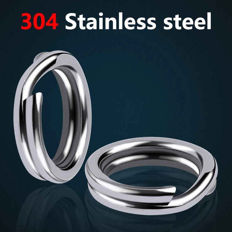 60/100Pcs Fishing Rings 304 Stainless Steel Split Rings High Quality Strengthen Solid Ring Lure Connecting Fishing Accessories