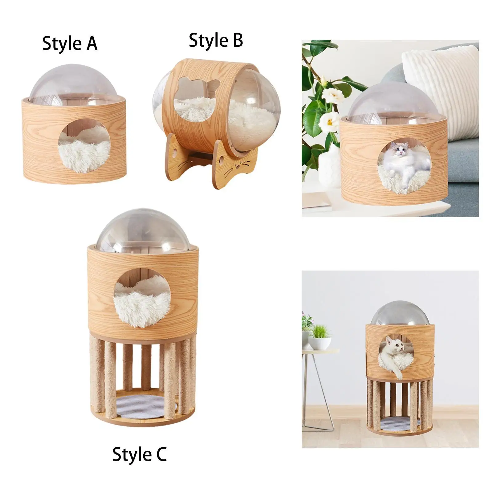 Space Capsule Bed Activity Centre Cat Furniture Sleeping Nest for Cats Bunny