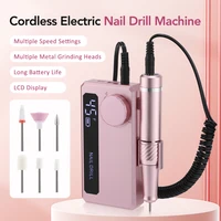 Nuevo Taladro eléctrico profesional para uñas de 45000RPM, lima de uñas recargable de poco ruido, accesorios para uñas, lijadora de esmalte de uñas de Gel