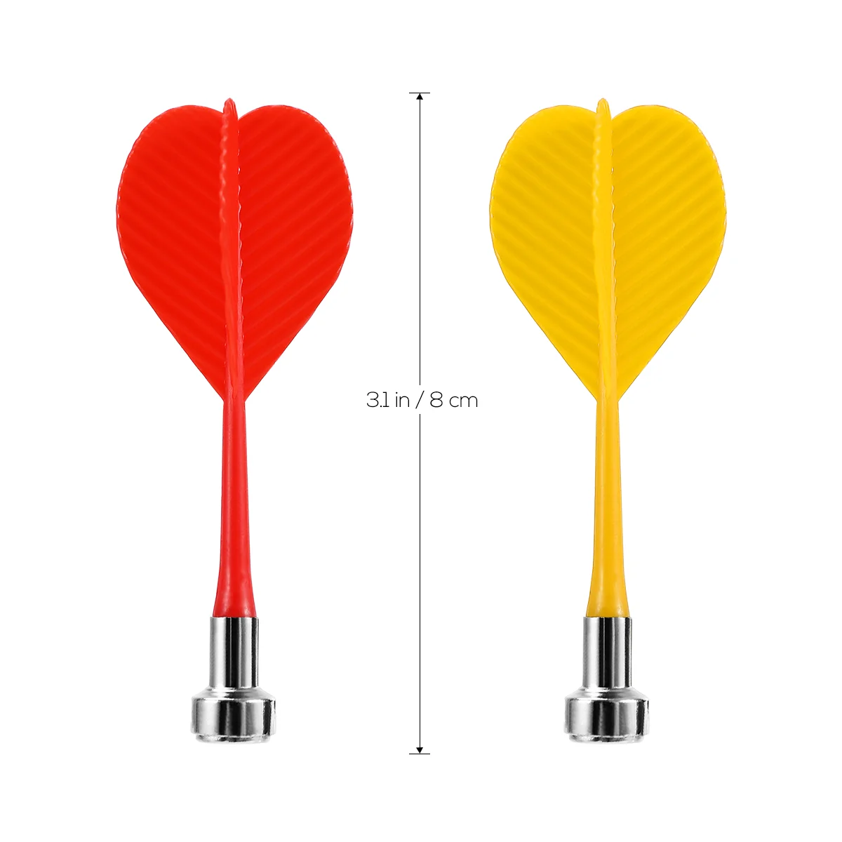 Replacement Durable Safe Plastic Wing Magnetic Darts Bullseye Target Game Toys (Red & Yellow)