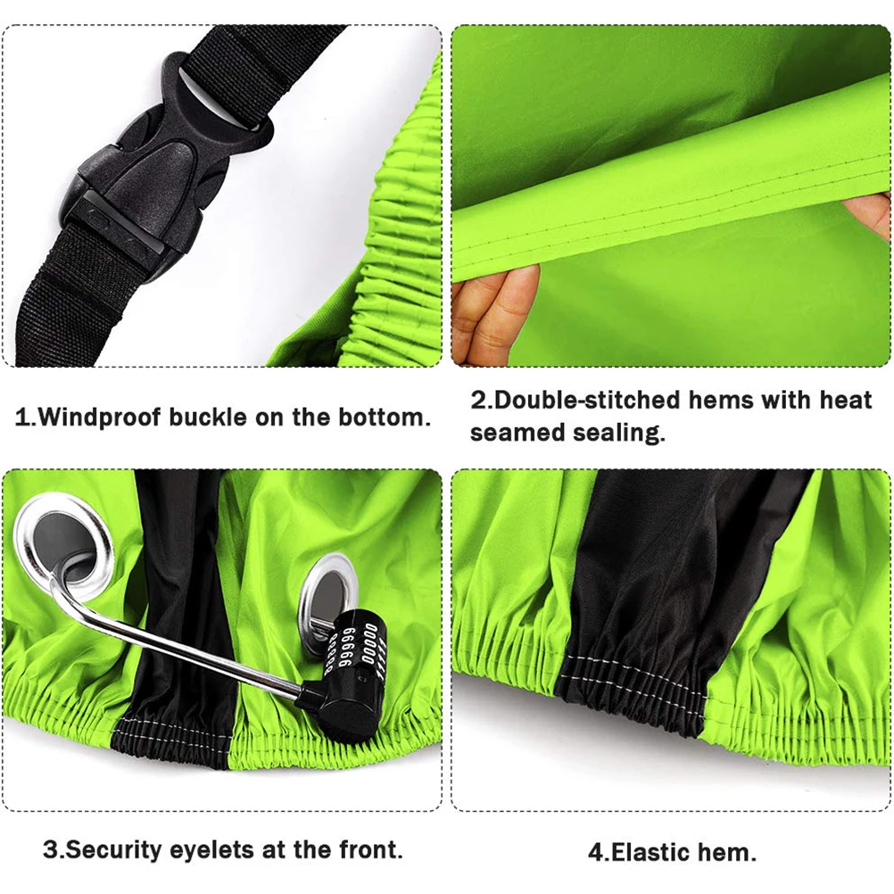 

Waterproof Bike Cover Outdoor Dustproof With Metal Lockhole For Mountain Road Bike Durable Ultraviolet Proof Lightweight