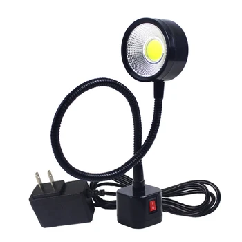 Lampe à col de cygne flexible à base magnétique, lumière super brillante LED, 220V, 5W pour tour, fraisage, perceuse, presse, éclairage industriel, prise US