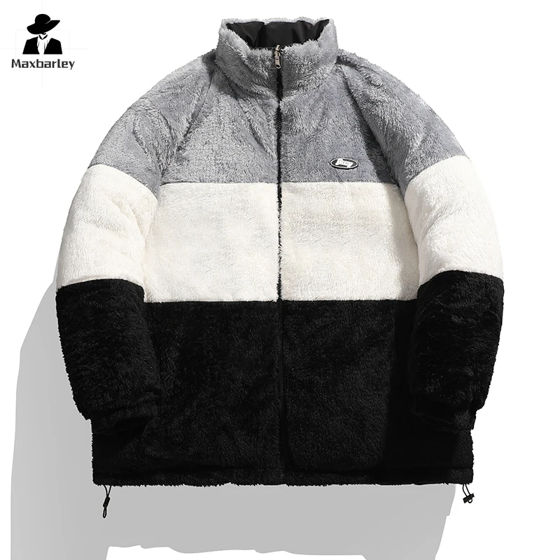 Winter Jacket Men's Normcore Double-Sided Wearing fleece-lined Comfortable Warm Parka Women's Casual Thick Cotton Puffer Jacket