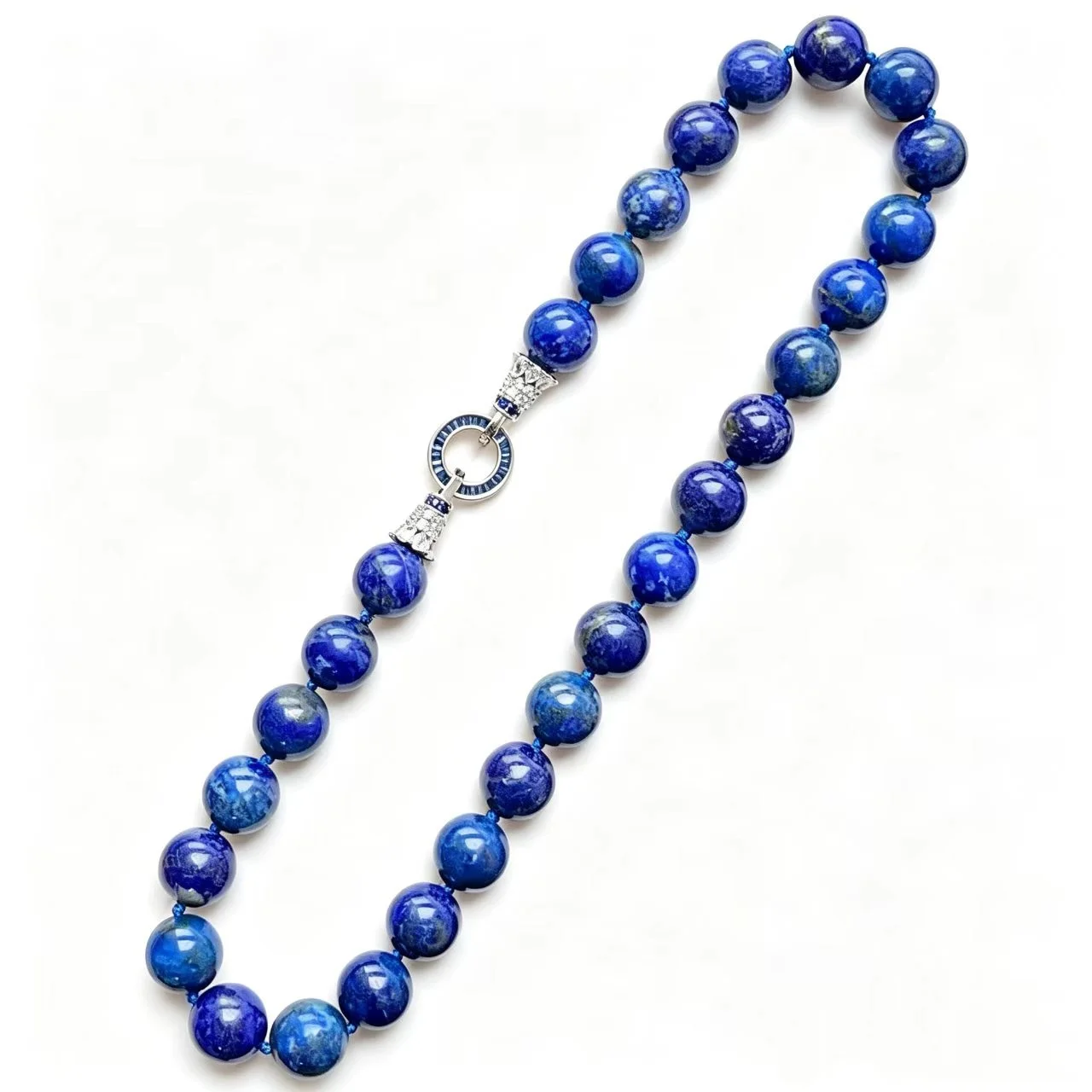 Blue Lapis round Beads Necklace 14mm 43cm Nature-Inspired Jewelry Accessory for Fashion And Style