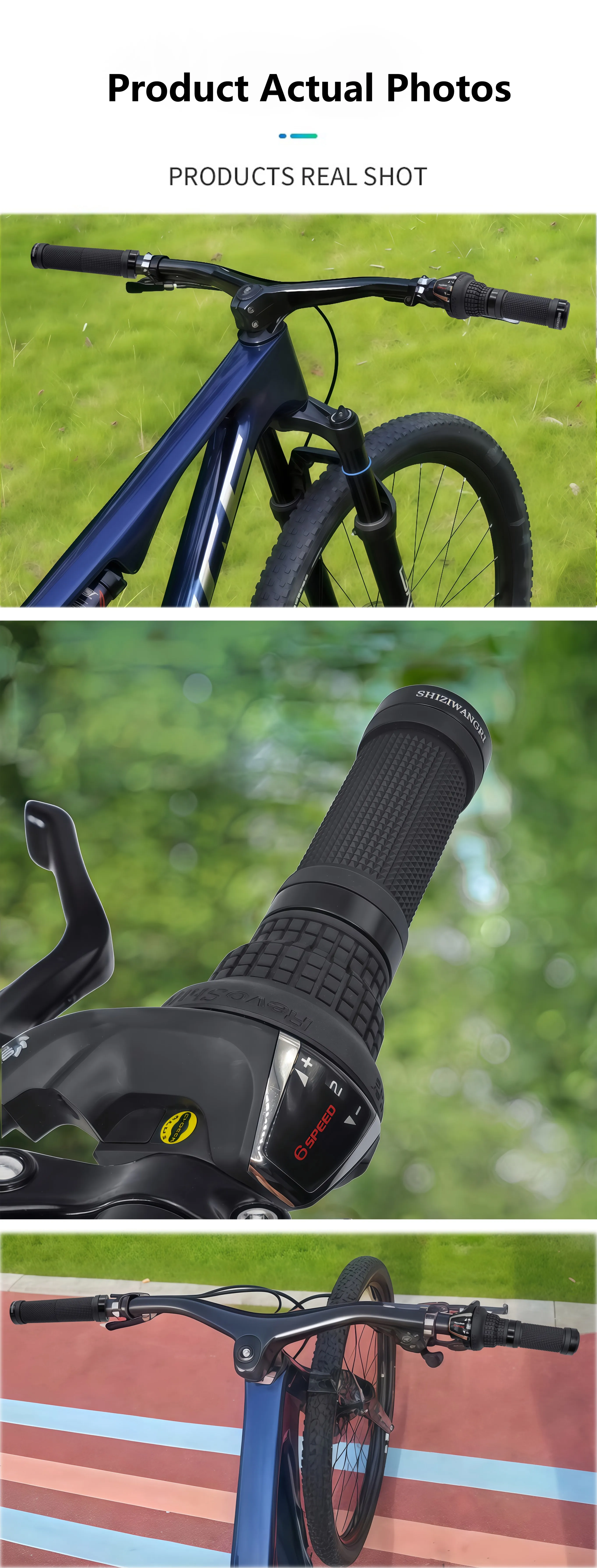 SHIZIWANGRI MTB-Griffe 80mm/129mm Hochwertige Gummi-Fahrradlenkergriffe Rutschfeste Abdeckung Gummi-Fahrradhandschuhe Lenkerüberzug – Detail 16