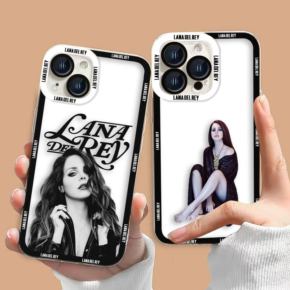 Hot Singer L-Lana D-Del Rel Red Girl Cover Clear Phone Case For iPhone Apple 15 14 12 13 11 Pro 8 7 SE Plus XR XS Max Case Funda