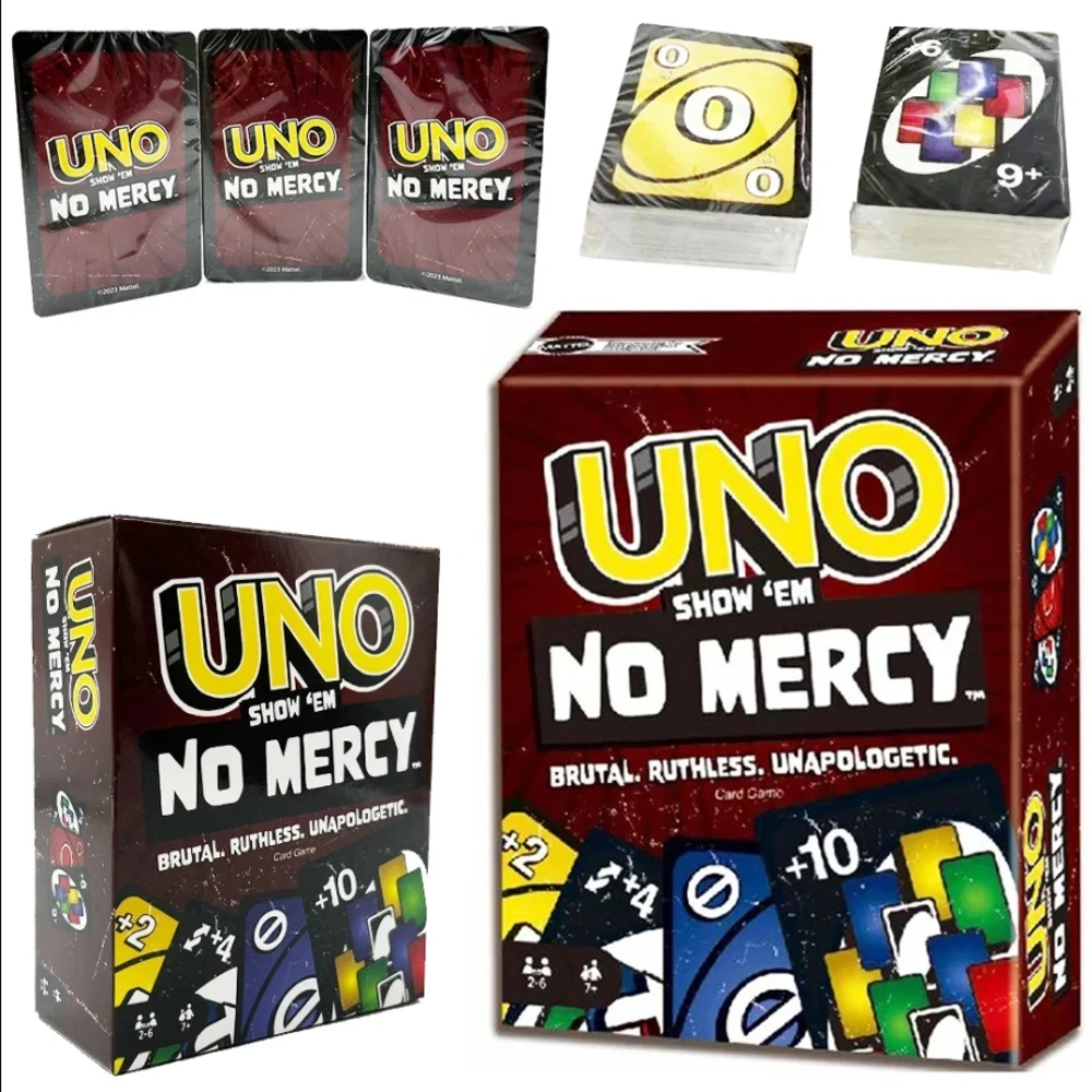 UNO NO MERCY  Pokemon Tin Box Family Card Game pokemon filp Multiplayer Family Party Boardgame Funny Friends Entertainment Poker