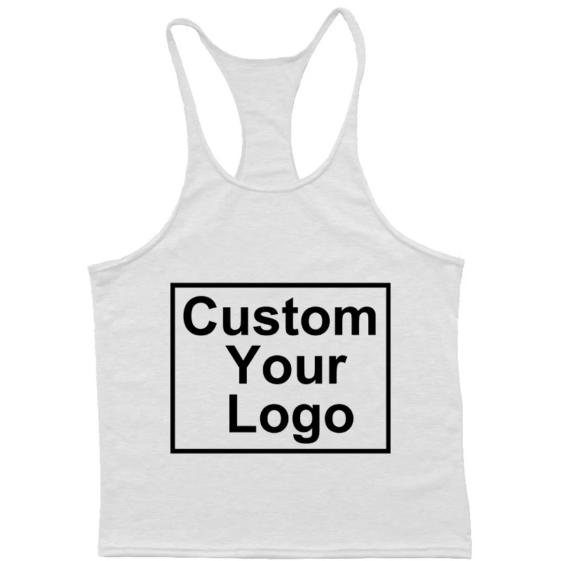 Customized Logo Men\'s Gym Exercise Fitness Tank Top Y Back Fitness Lightweight Shoulder Strap Muscle Stringer Fitness T-shirt