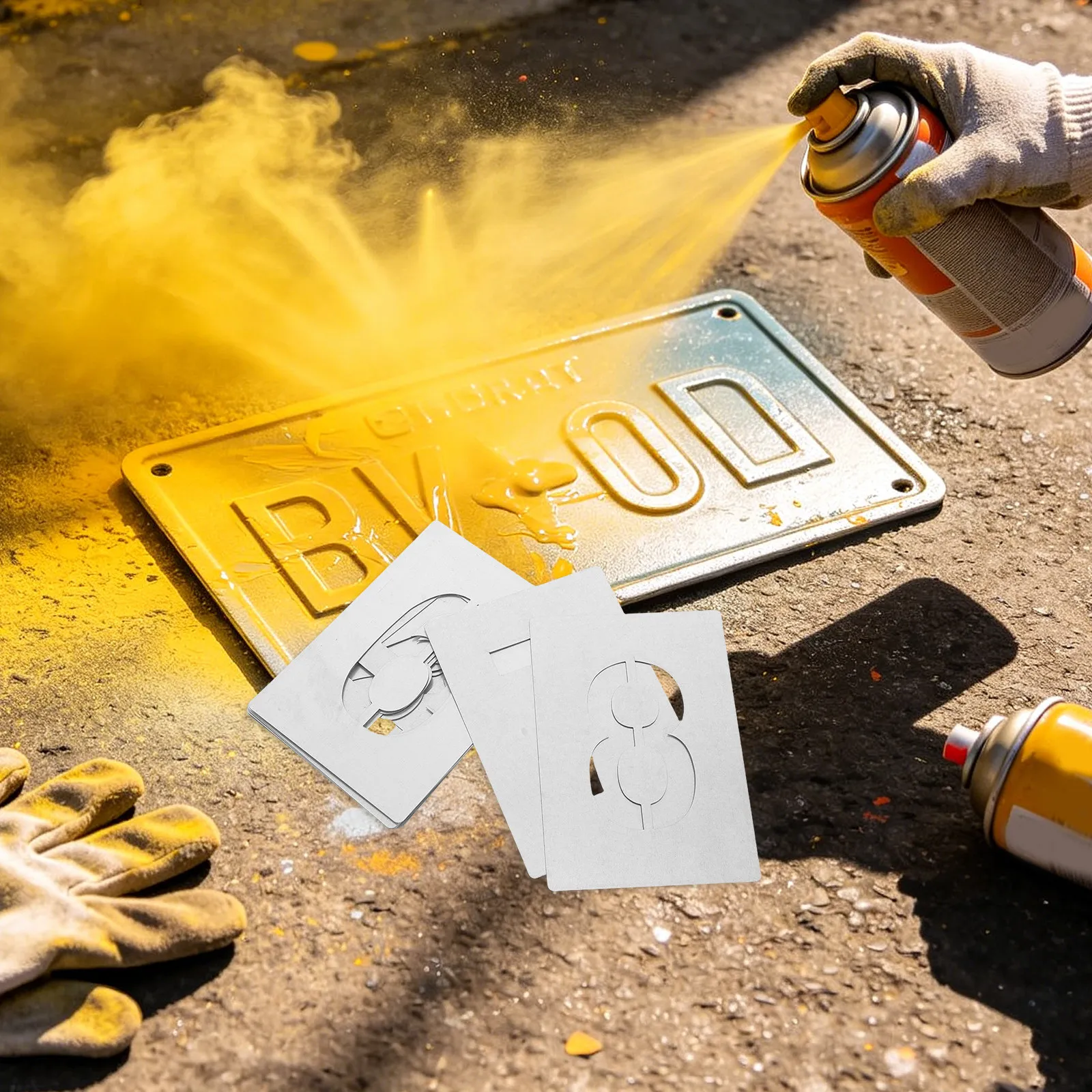 Address Number Stencils 10Pcs Reusable Painting Templates for Mailbox Door Wall Curb Parking Lot Signs