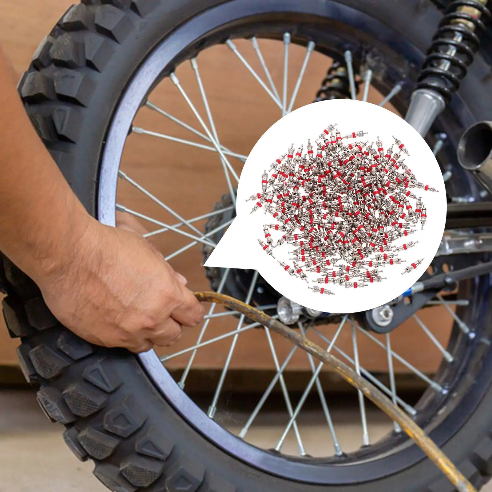 200Pcs Zinc Alloy Tire Stem Core Sealing Stopper for Motorcycle Bike Mountain Road Tire Leak Repair Tool Sealing Core