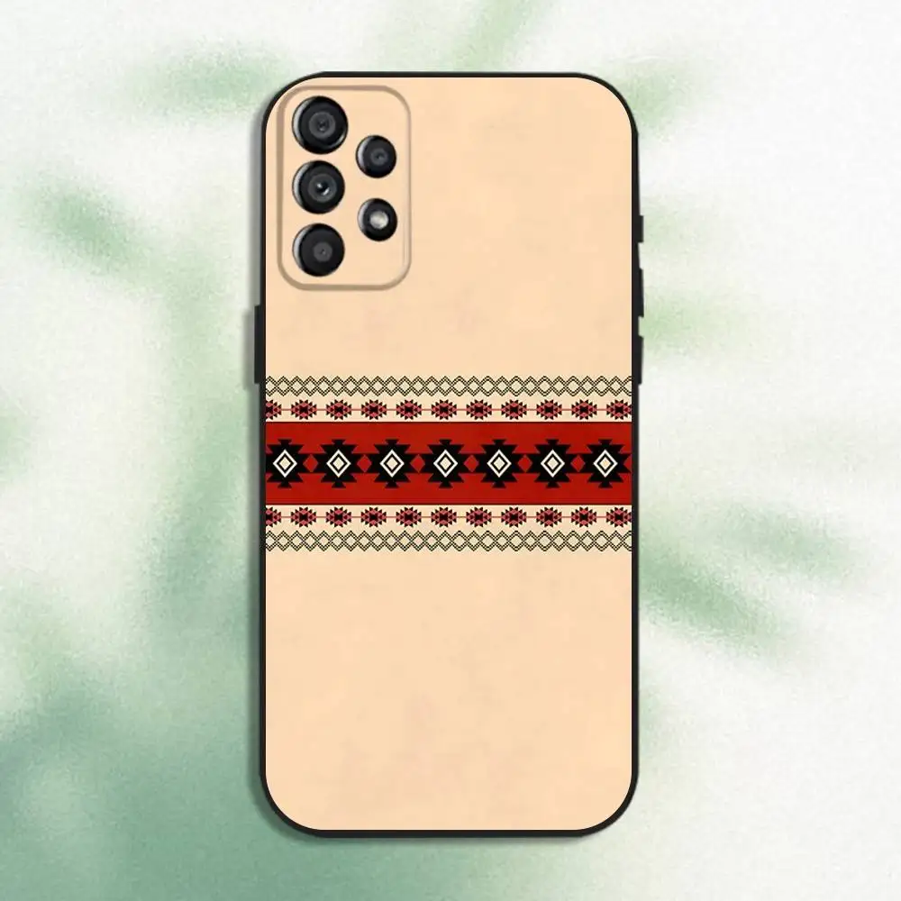 U-Ukraine Ornaments P-Pattern جراب هاتف لهاتف سامسونج جالاكسي A20، A21s، A22، A31، A32، A52، A53، A72، 73، A80 غطاء أسود ناعم