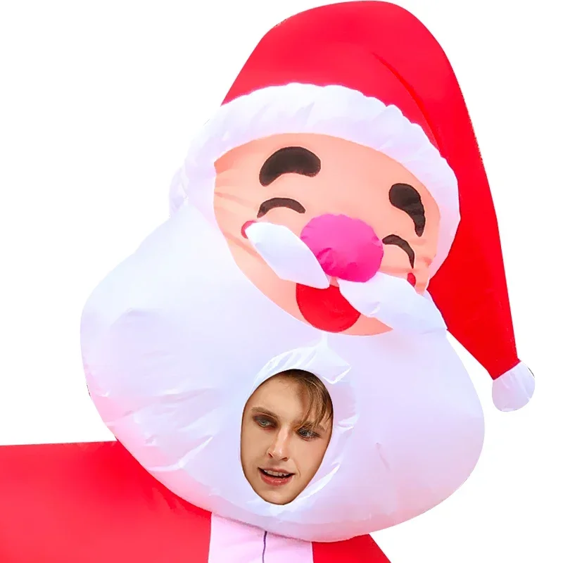 2025 New Adult Halloween Inflatable Mascot Costume Santa Claus Snowman Elk for Christmas Carnival Party X156