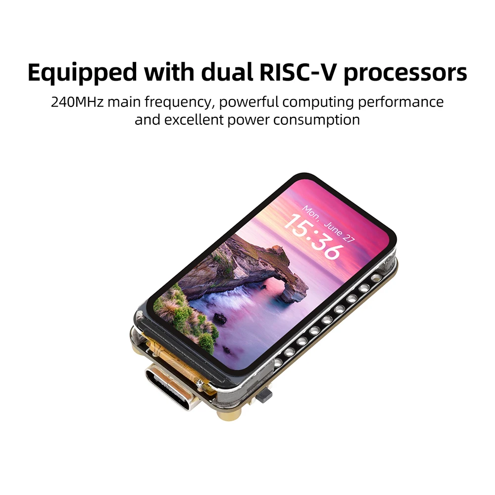 ESP32-C5 1.47-inch LCD Development Board with RISC-V 32-Bit Processor Support 2.4GHz/5GHz/Wi-Fi6/Bluetooth5/IEEE 802.15.4