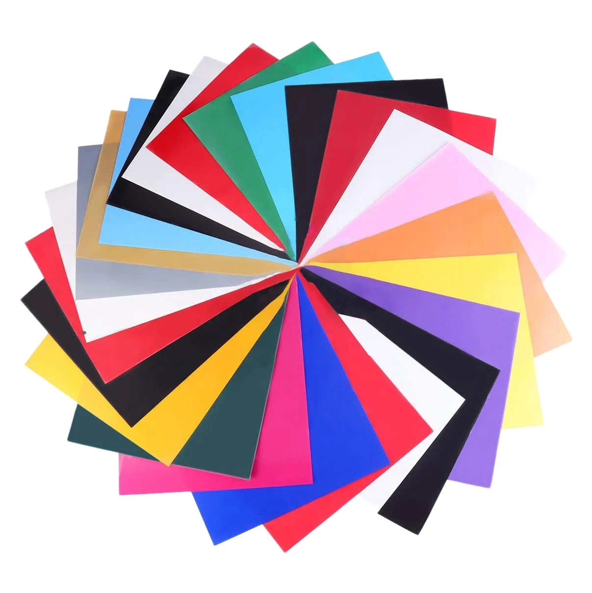 SR-PU Heat Transfer Vinyl 25 Pcs 16 Warna Kertas Transfer Foil Tekstil Untuk DIY Kaos Cricut Cameo