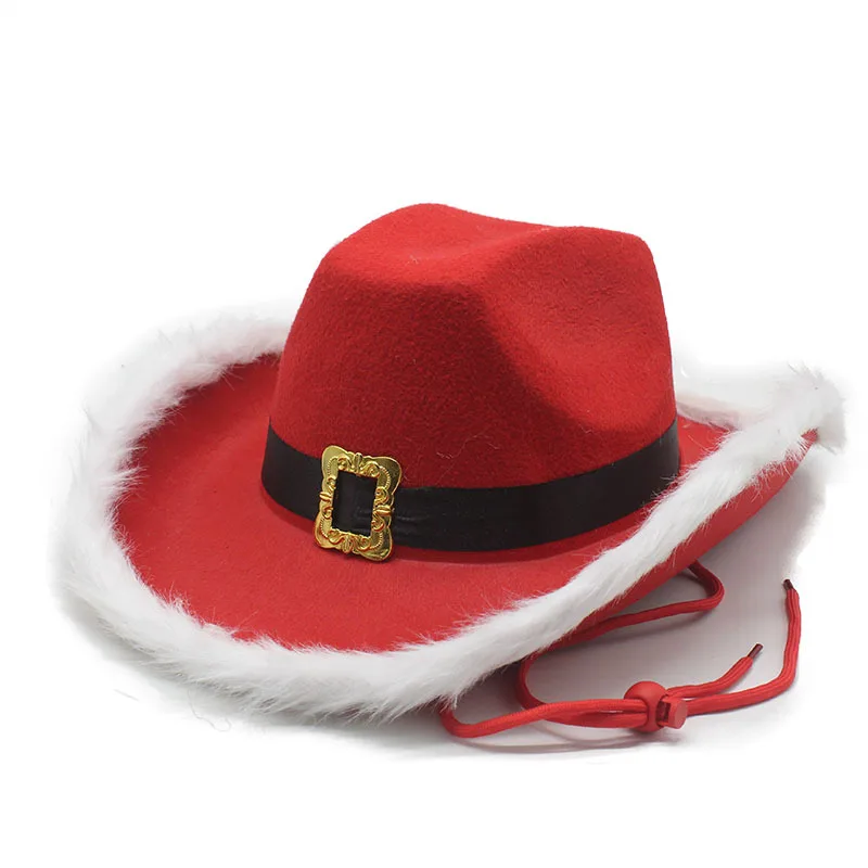 

2025 Stage Festival Performance Top Hat Christmas Series Fedora Hats Ladies High-end Sense of Warped Edge Cowboy Hat