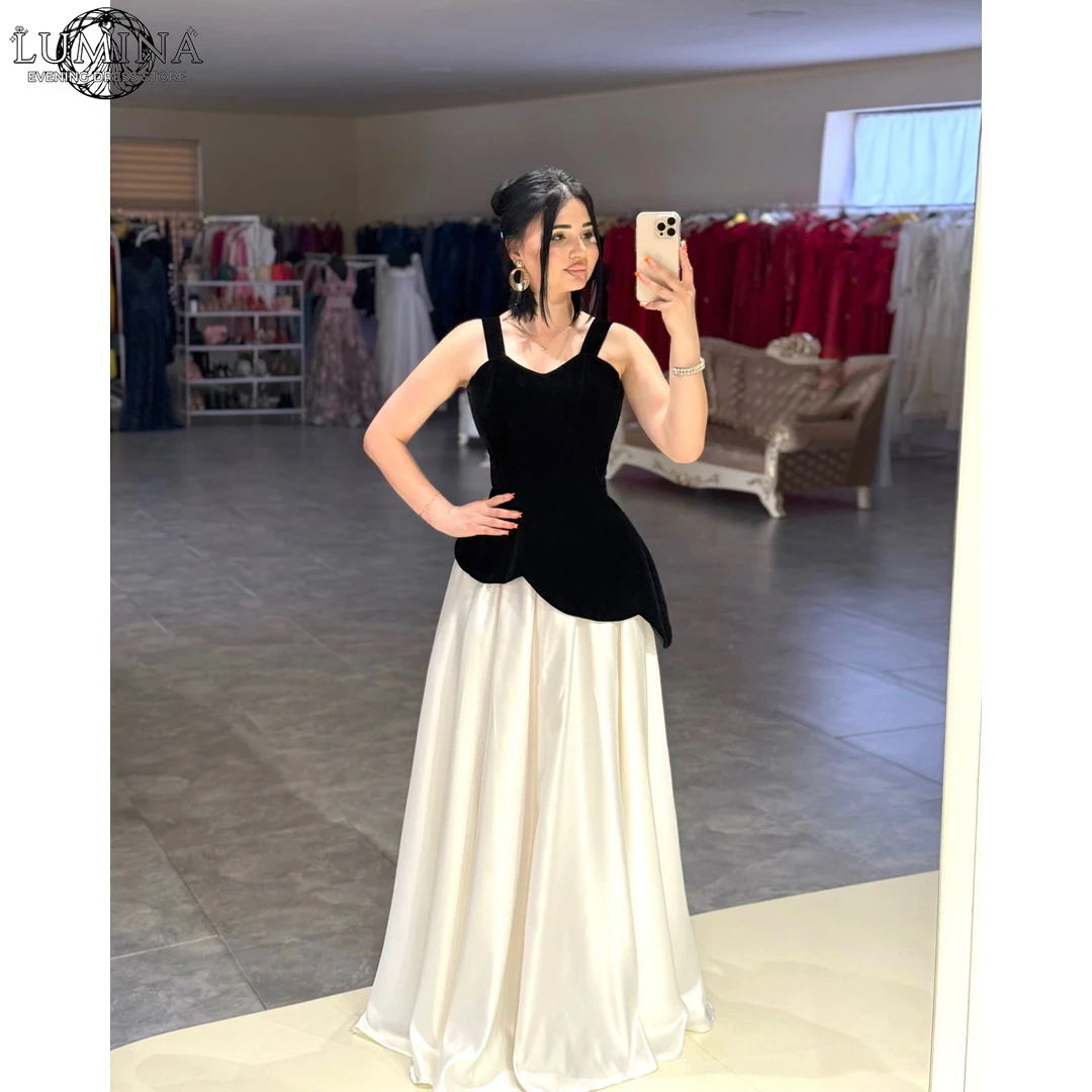 Lumina Women's Evening Dresses for Events Line A Luxury Elegant Party Dresses 2026 Ruffles Customized Satin Prom Dress Ball Gown