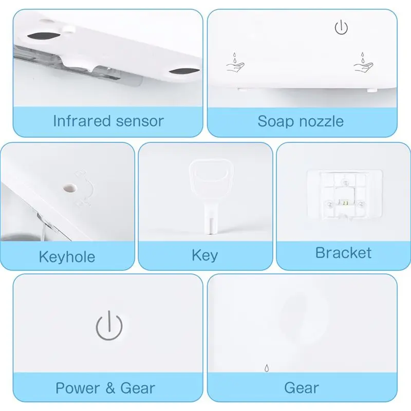 A01M-Automatic Soap Dispenser 2 X 500Ml Dual Sensor Touchless Dish For Home Hotel Commercial Soap Pump For Liquid