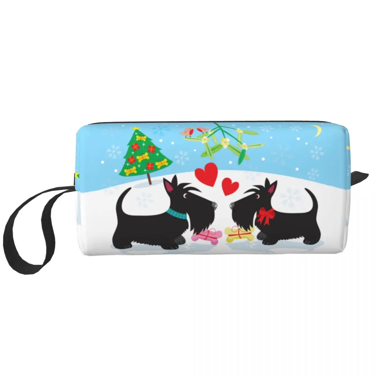 Travel Cute Couples Scottish Terrier Toiletry Bag Kawaii Scottie Dog Lover Makeup Cosmetic for Women Beauty Storage Dopp Kit Box