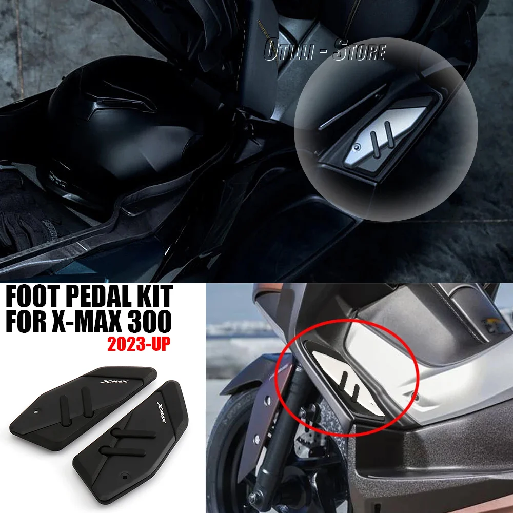 Motorcycle Accessories  Footrest Foot Pad Pedal Footboard Plate Step Footpeg For YAMAHA X-MAX 125 250 300 400 2017-2023 XMAX300