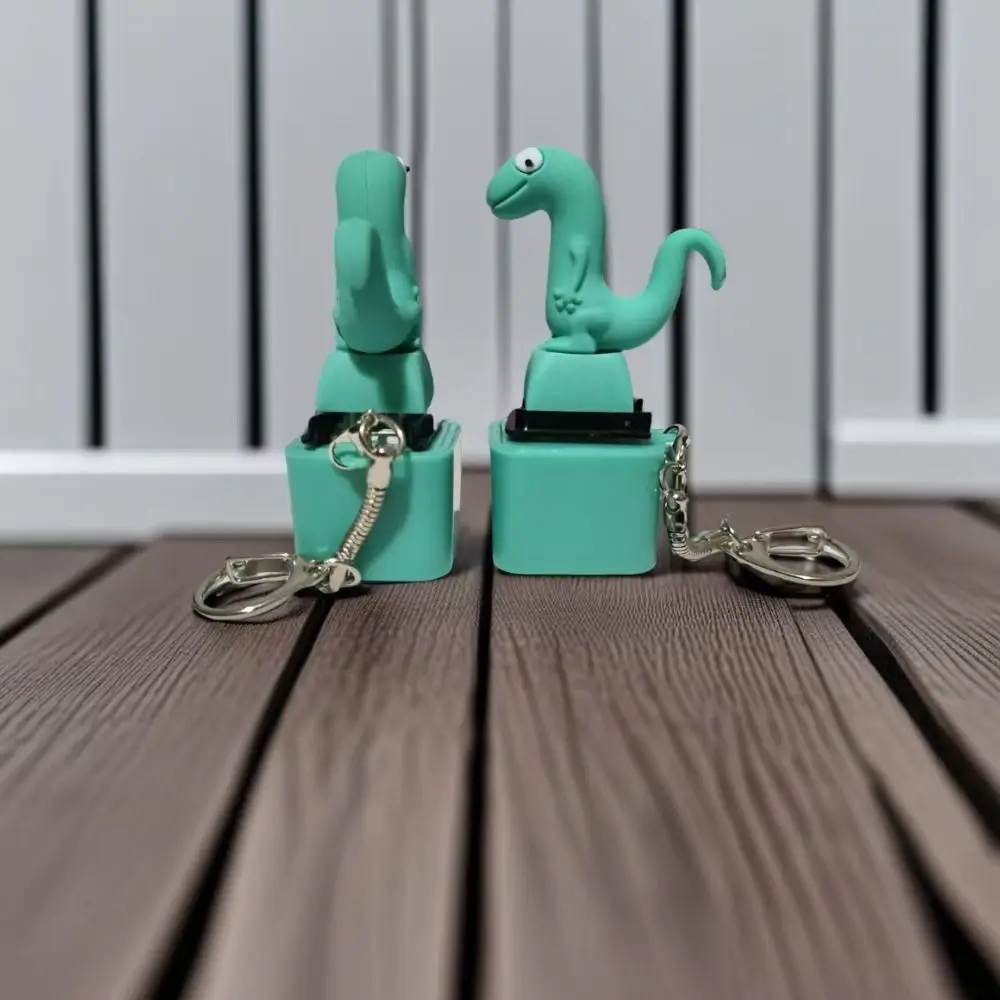 Flash Effects Lizard Button Keychain With LED Rechargeable Lizard Voice Key Ring Sensory Design Colorful Lights