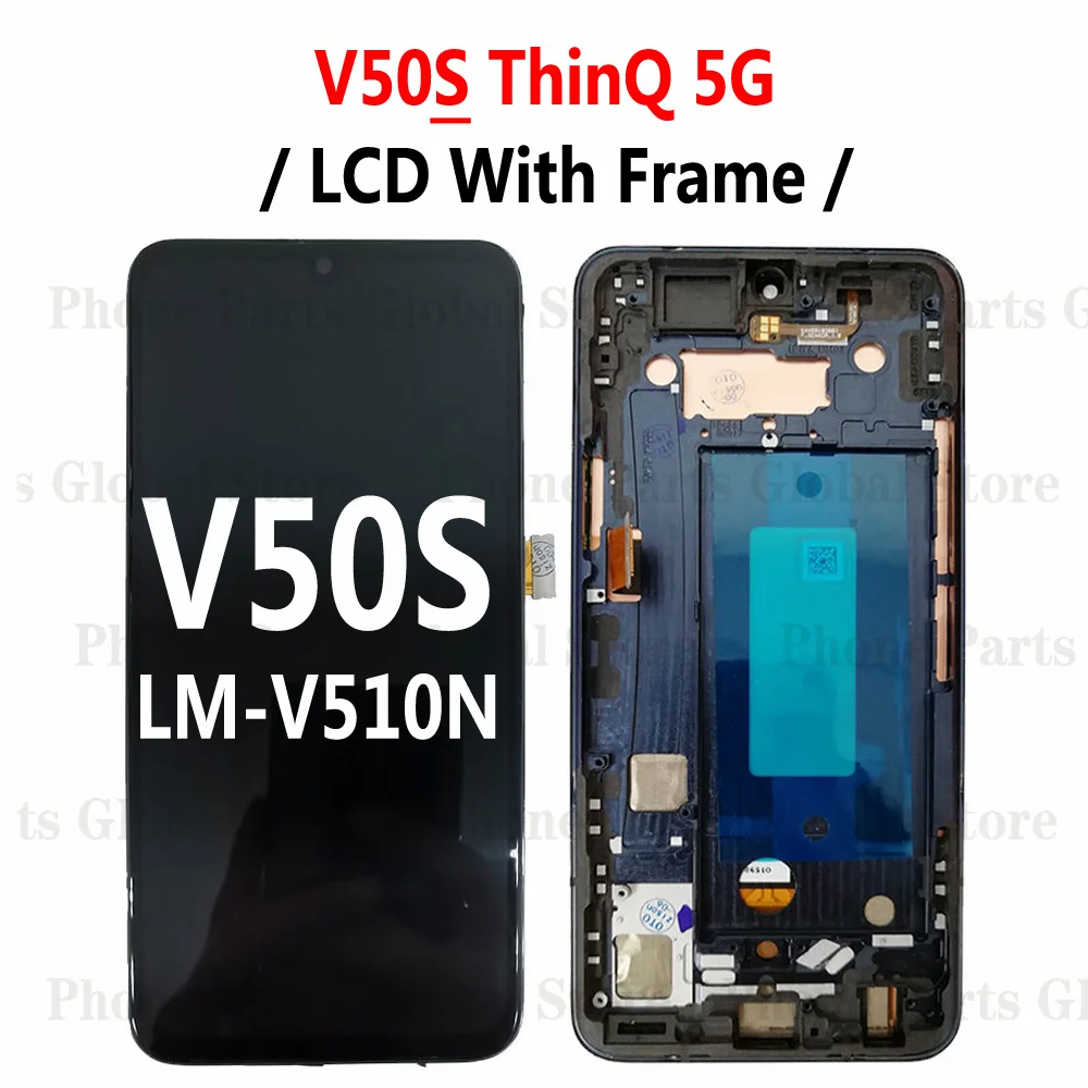 LCD With Frame For LG V60 V600 V40 V405 V50 V500N V50S V510N ThinQ 5G Display Screen Touch Sensor Digitizer Assembly Replacement