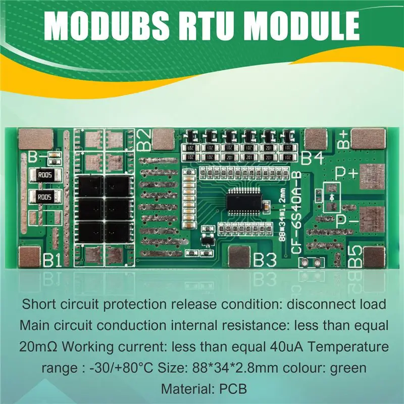 A97I-24V 6S 20A 18650 Li- Lithium Battery Protection Board Solar Lighting Bms Pcb With Balance For Ebike Scooter