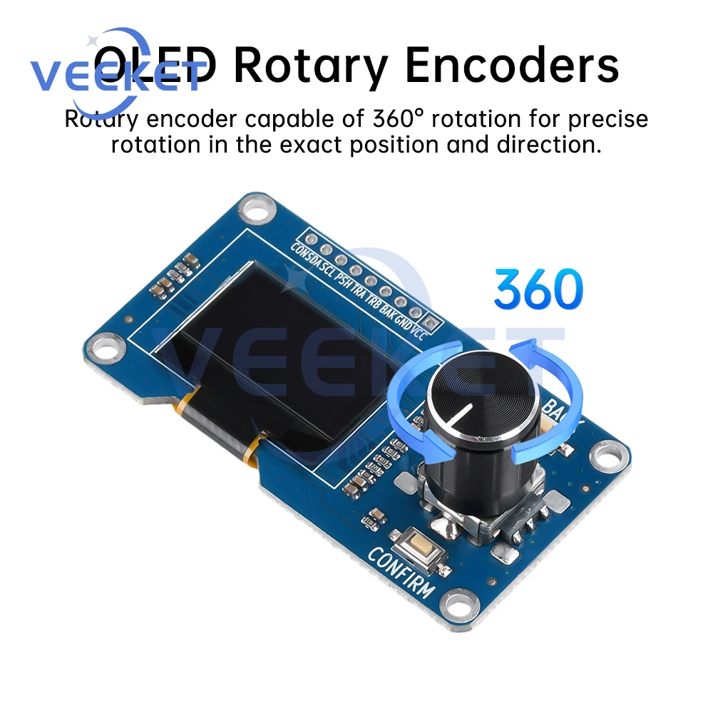 

0.96/1.3-inch OLED Display EC11 Rotary Encoder Module IIC Interface for Arduino