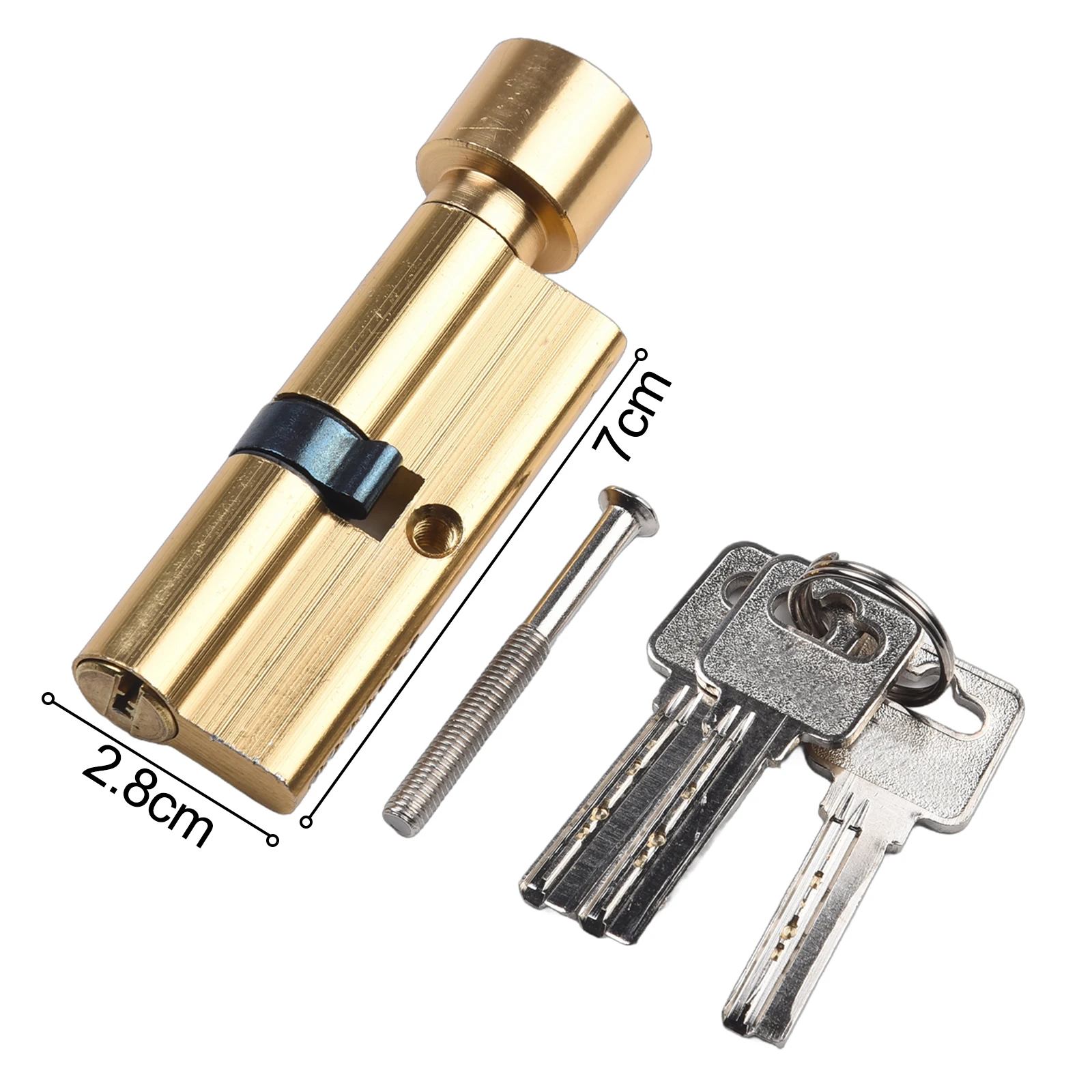 Lock Cylinder 70mm Security Lock Core Interior Bedroom Living Handle Key Locking 3 Keys Anti-Theft Aluminum Lock Cylinder
