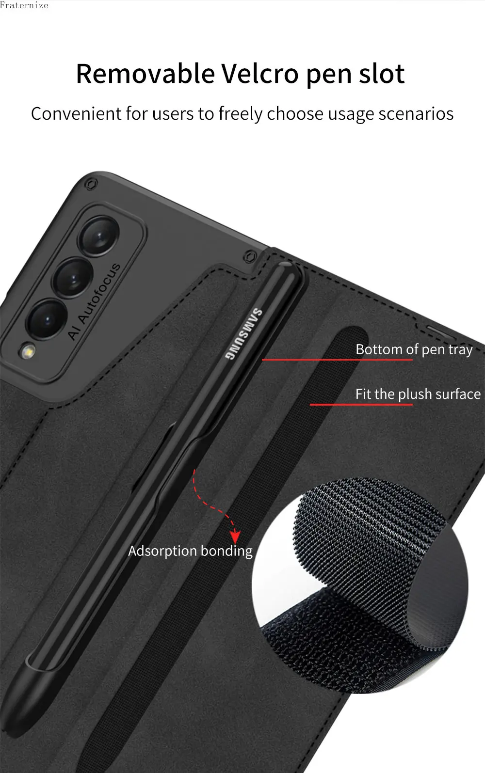 Custodia in pelle a portafoglio per Samsung Galaxy Z Fold 3 4 5 Custodia per telefono con supporto per slot per schede rimovibile per penna Z Fold 4 2 funda