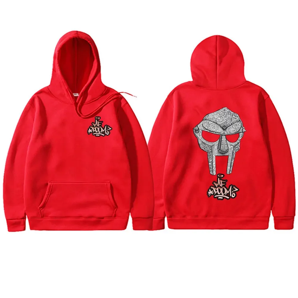 Rapper Mf Doom Face Double Sided Print Hoodie Male Oversized Pullover Men's Hip Hop Rap Vintage Hoodies sweatshirt Tops