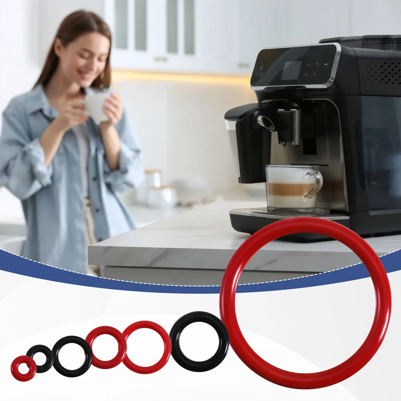 30Pcs Coffee Machine Parts High-Elasticity Rings Coffee Machine Silicone Sealing Ring Kit Quick Easy Problem-Free In Machines image 4