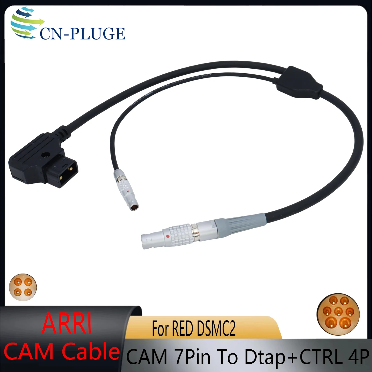 ARRI Cforce RF Motor/Camin / Crro Motor CAM(7p) To RED DSMC2 DSMC1 Camera CTRL 4Pin And D-Tap Power Supply And SUN/STOP Cable