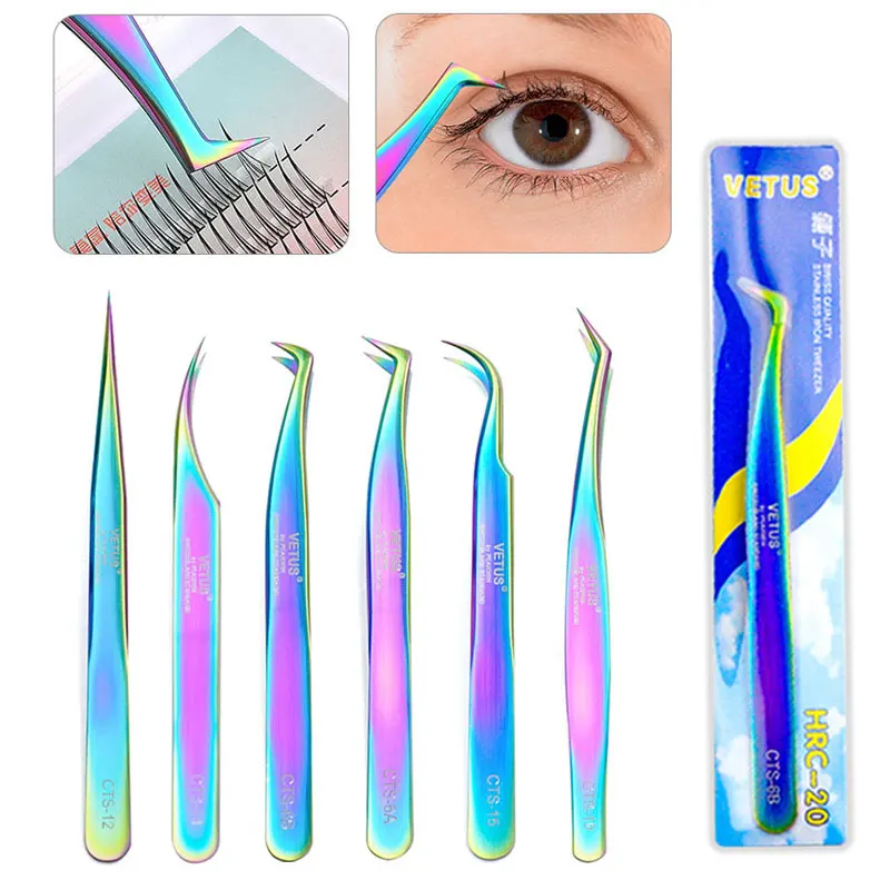 1Pc Precisie Lash Pincet Anti-slip Wimper Extension Pincet Rvs Fiber Tip Wimpers Pincet voor Makeup Tools