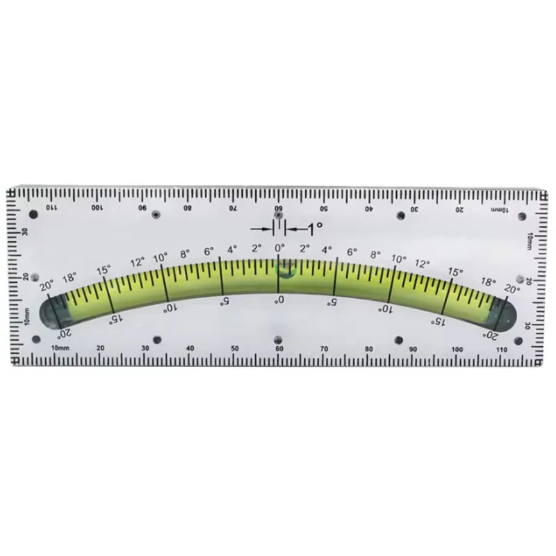 Spirit Level Bubble Plastic Inclinometer Slope Angle Ruler for RV Home Improvement 0-20 Degree Length 120mm