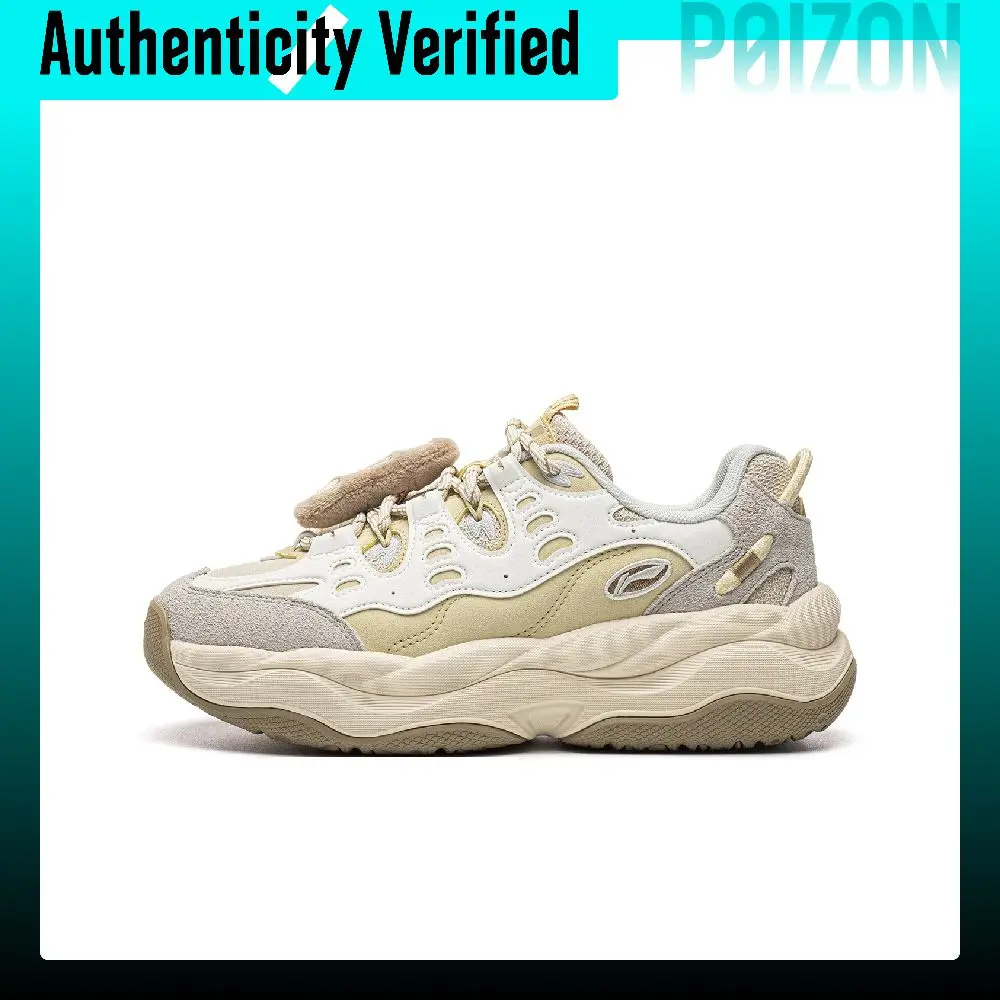 Li-Ning Sports Life Collection Casual Shoes Women's Low-top Lotus Yellow/Ivory/Stone Gray AGCW248-5